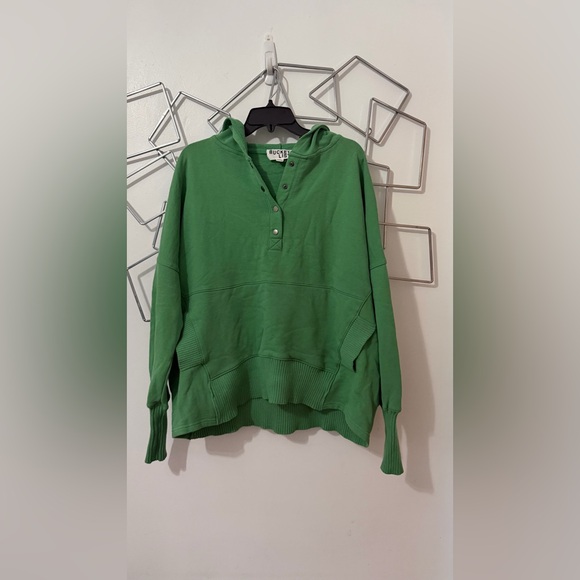 Bucket List Catch You Later Oversized Kelly Green French Terry Hoodie Size Med - Picture 2 of 5